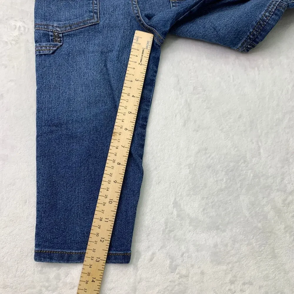 Osh Kosh B'Gosh Boys Sz 3T Overalls Denim Jean Pants Blue White Straps